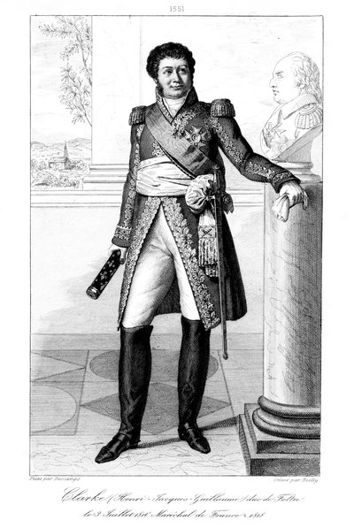 Henri Jacques-Guillaume Clarke 1765-1818, hertug av Feltre og marskalk av Frankrike, 1839. av Julien Leopold Boilly