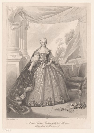 Portrett av Maria Theresia van Bourbon Marie Thérèse Antoinette Infanta fra Spania (tittel på objekt) av Julien Leopold Boilly