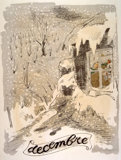 Humoristisk vinillustrasjon 1946. Illustrasjon av Julien Pavil av Julien Pavil