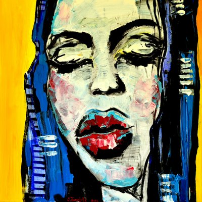 «Red Lips» – abstrakt av Julija Belickienė