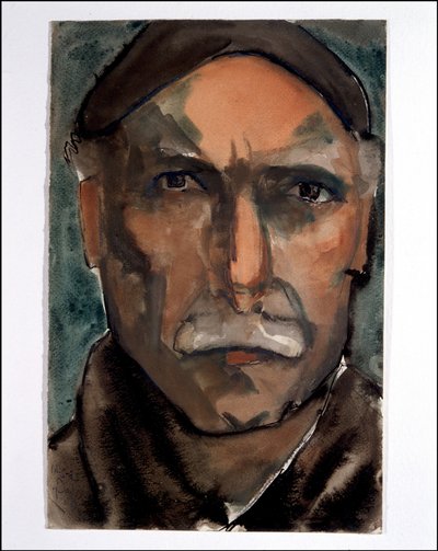 Selvportrett (akvarell på papir) av Julio Gonzalez