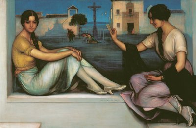 Spådom - Romero de Torres, Julio (1874-1930) - 1922 - Olje på lerret - 106x163 - Museo Carmen Thyssen, Malaga av Julio Romero de Torres