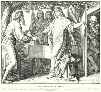 En sønn er lovet til Abraham (gravering) av Julius (after) Schnorr von Carolsfeld