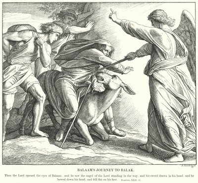 Bileams reise til Balak (gravering) av Julius (after) Schnorr von Carolsfeld