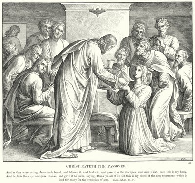 Kristus spiser påsken (gravering) av Julius (after) Schnorr von Carolsfeld