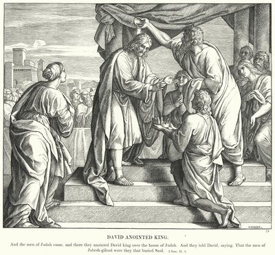 David Salvet konge (gravering) av Julius (after) Schnorr von Carolsfeld