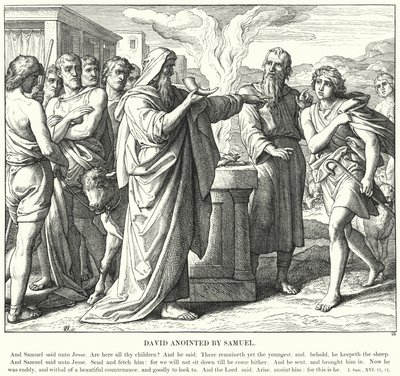 David salvet av Samuel (gravering) av Julius (after) Schnorr von Carolsfeld
