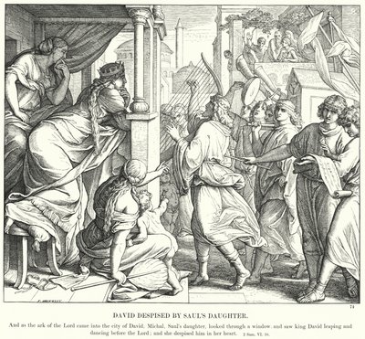 David foraktet av Sauls datter (gravering) av Julius (after) Schnorr von Carolsfeld