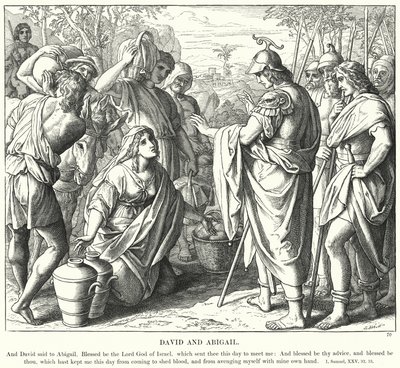 David og Abigail (gravering) av Julius (after) Schnorr von Carolsfeld
