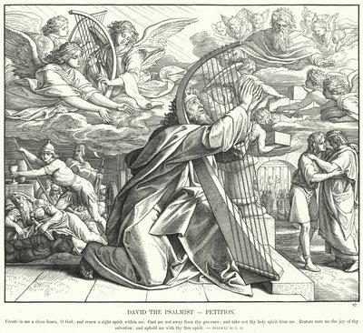 Salmisten David, Petisjon (gravering) av Julius (after) Schnorr von Carolsfeld