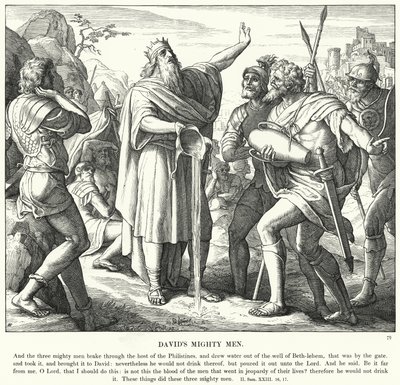 Davids mektige menn (gravering) av Julius (after) Schnorr von Carolsfeld