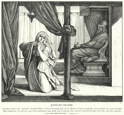 Hannas bønn (gravering) av Julius (after) Schnorr von Carolsfeld