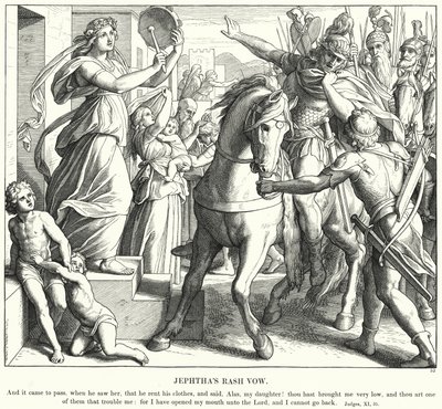 Jeftas utslettløfte (gravering) av Julius (after) Schnorr von Carolsfeld
