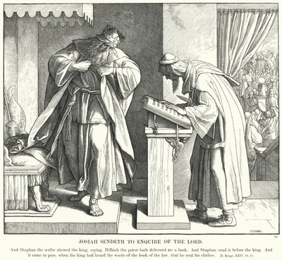 Josiah Sendeth for å spørre Herren (gravering) av Julius (after) Schnorr von Carolsfeld