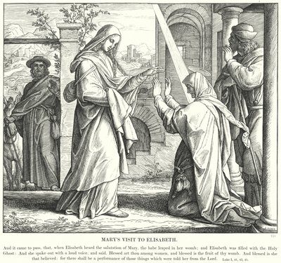 Marias besøk hos Elisabeth (gravering) av Julius (after) Schnorr von Carolsfeld