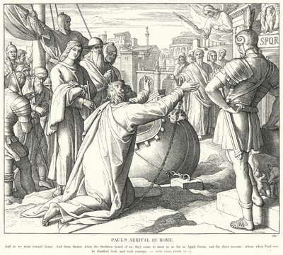 Pauls ankomst til Roma (gravering) av Julius (after) Schnorr von Carolsfeld