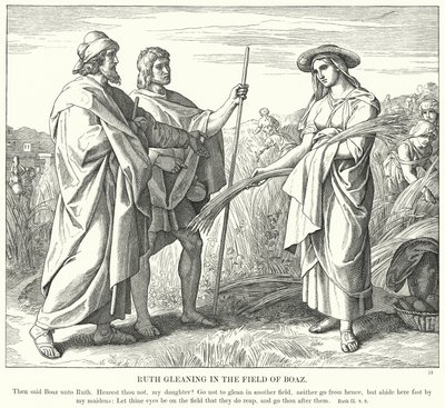 Ruth sanker på Boas-marken (gravering) av Julius (after) Schnorr von Carolsfeld