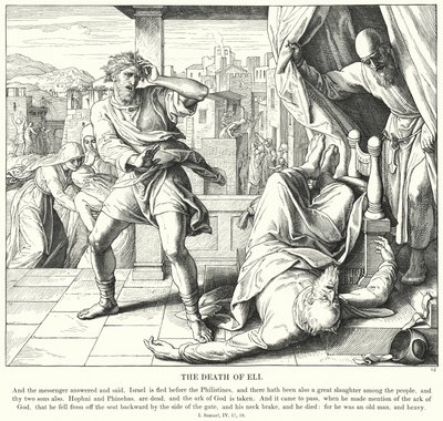 Elis død (gravering) av Julius (after) Schnorr von Carolsfeld
