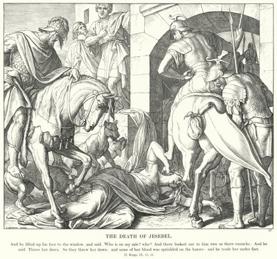 Jesebels død (gravering) av Julius (after) Schnorr von Carolsfeld