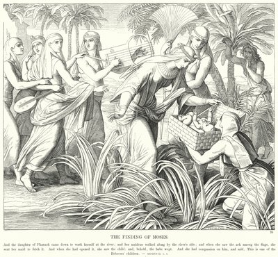 Funnet av Moses (gravering) av Julius (after) Schnorr von Carolsfeld