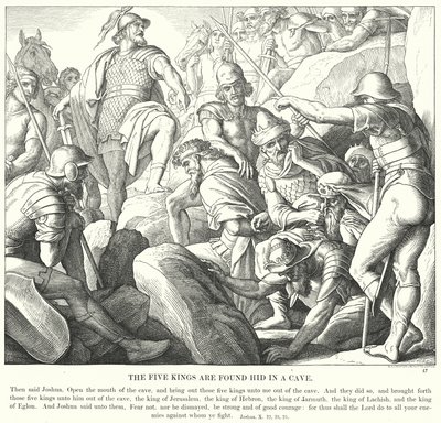 De fem kongene er funnet skjult i en hule (gravering) av Julius (after) Schnorr von Carolsfeld