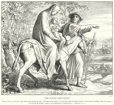 Flukten til Egypt (gravering) av Julius (after) Schnorr von Carolsfeld