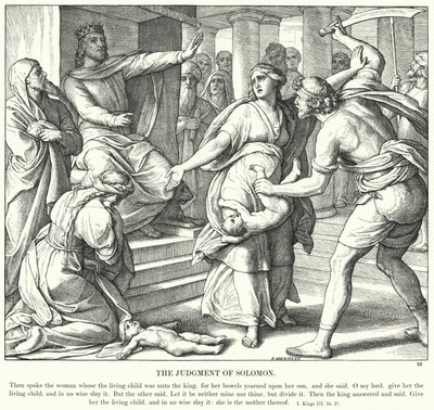 Salomos dom (gravering) av Julius (after) Schnorr von Carolsfeld