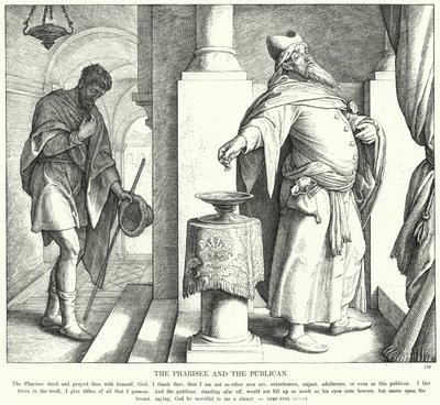 Fariseeren og tolleren (gravering) av Julius (after) Schnorr von Carolsfeld