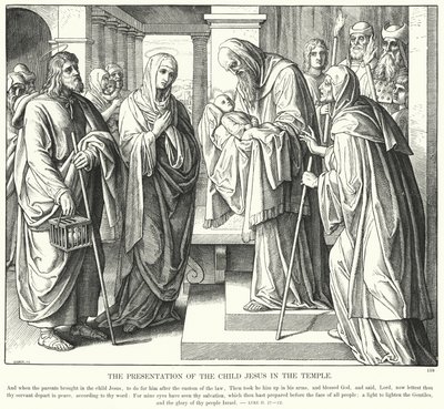 Presentasjonen av Jesusbarnet i tempelet (gravering) av Julius (after) Schnorr von Carolsfeld