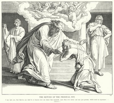 The Return of the Prodigal Son (gravering) av Julius (after) Schnorr von Carolsfeld