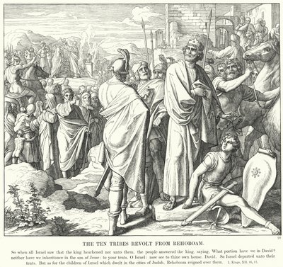De ti stammene gjør opprør fra Rehabeam (gravering) av Julius (after) Schnorr von Carolsfeld
