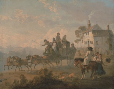 En scenetrener på landevei av Julius Caesar Ibbetson