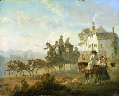 En scenetrener på en landevei, 1792 av Julius Caesar Ibbetson
