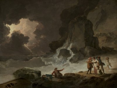 En storm bak Isle of Wight, 1790-tallet av Julius Caesar Ibbetson