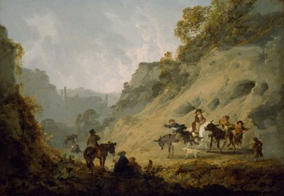 Sigøynere med et røvras, 1792. av Julius Caesar Ibbetson