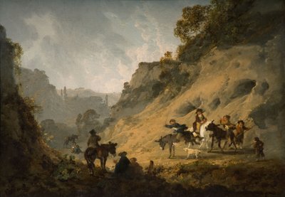 Sigøynere med et røvras, 1792 av Julius Caesar Ibbetson