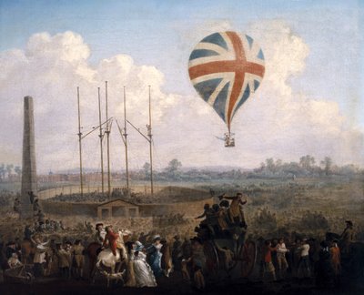 Mr. Lunardis New Balloon, 29. juni 1785 av Julius Caesar Ibbetson
