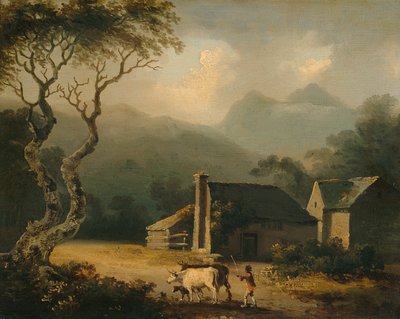 The Gathering Storm (olje på panel) av Julius Caesar Ibbetson