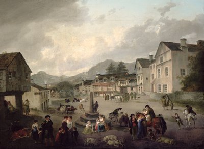 Markedsplassen i Ambleside av Julius Caesar Ibbetson