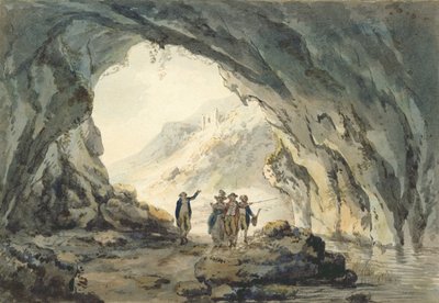 Reisende ved en hule (wc på papir) av Julius Caesar Ibbetson