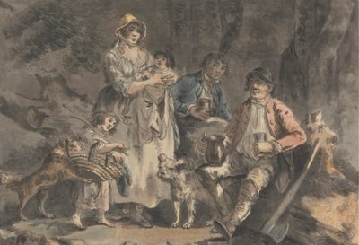 Vedhogger og hans familie av Julius Caesar Ibbetson