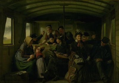I en tredjeklasses jernbanekupé av Julius Exner
