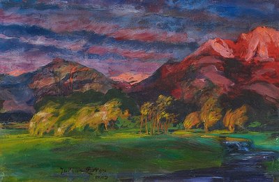 Foten i solnedgangen. 1903 (?) av Julius Exter