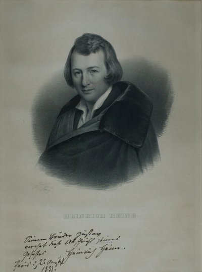 Portrett av poeten Heinrich Heine 1797-1856, 1839 av Julius Giere