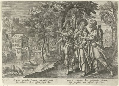 Emmaus-gjengere Kristi opptredener etter hans død (serietittel) av Julius Goltzius