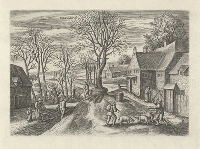 Februar Febrvari (tittel på objekt) De tolv månedene (serietittel) av Julius Goltzius
