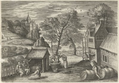oktober oktober (tittel på objekt) De tolv månedene (serietittel) av Julius Goltzius