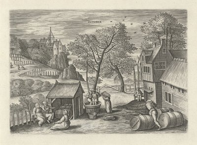 oktober oktober (tittel på objekt) De tolv månedene (serietittel) av Julius Goltzius