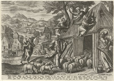 Peter som en god hyrde Lignelse om den gode hyrde (serietittel) av Julius Goltzius