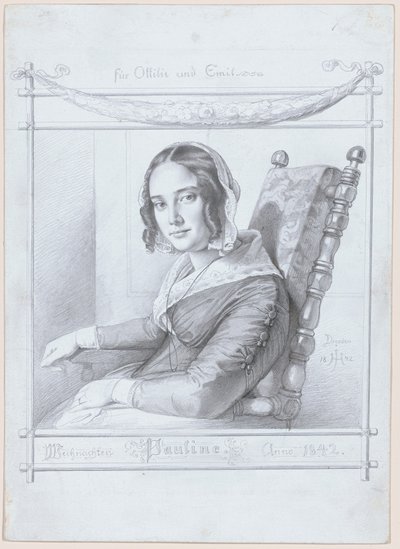Pauline, kunstnerens kone av Julius Hubner